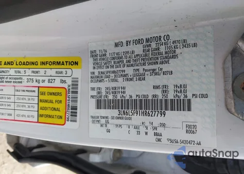 2017 Lincoln Mkz Reserve from USA, damaged, VIN 3LN6L5F91HR627799